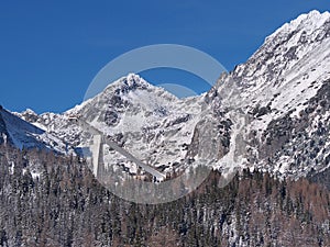 Peaks of High Tatras and Ski jump