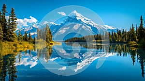 Peaks of Majesty: Mountain Reflections./n photo