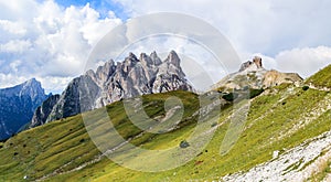 Peaks of Monte Rudo, Croda dei Rondoi, Torre dei Scarper, Tre Cime di Lavaredo, Alps, Italy photo
