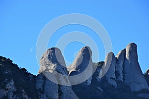peaks of the Montserrat mountains
