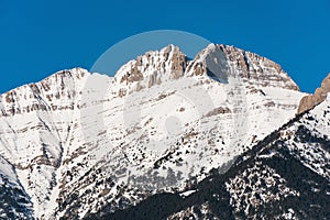 Peaks of Mount Olympus with snow photo