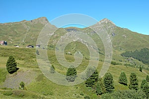 Peaks nearby Kleine Scheidegg in Alps in Switzerland