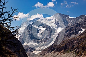 Peaks in Pennine Alps, Switzerland