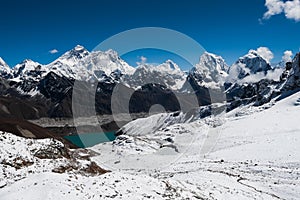 Peaks from Renjo Pass: Everest, Makalu, Lhotse, Cholatse