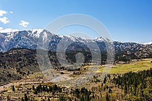 Peaks of Sierra Nevada mountains in the USA