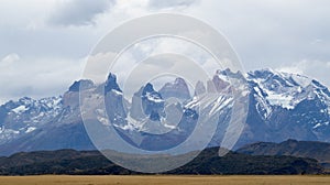 The peaks of the Torres del Paine mountains, Torres del Paine National Park, Chile