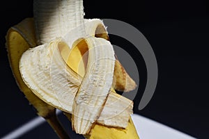 Pealed Banana Isolated and Heart Shape