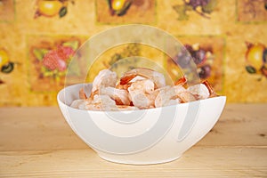 pealed and boiled shrimp