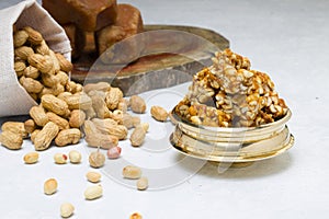 Peanut bar with peanut and jaggery