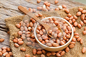 Peanut on bowl