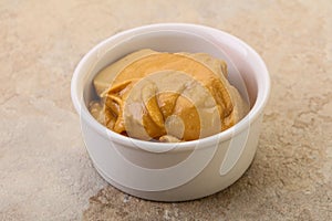 Peanut butter in the bowl