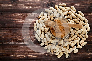 Peanut butter in bowl and spoon