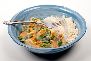 Peanut butter chicken and rice