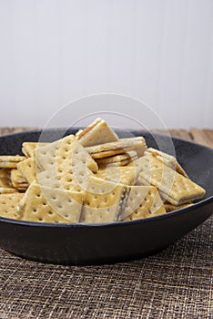 peanut butter crackers,barnwood table