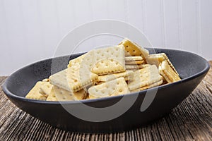 peanut butter crackers,barnwood table