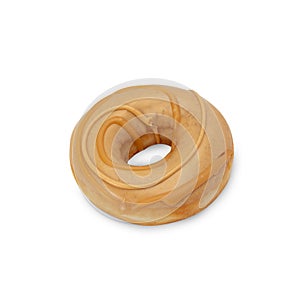 Peanut butter donut isolated on white background with clipping path.