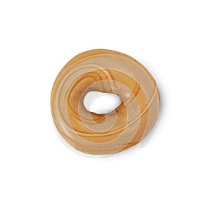 Peanut butter donut isolated on white background with clipping path.