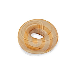 Peanut butter donut isolated on white background with clipping path.