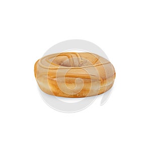 Peanut butter donut isolated on white background with clipping path.