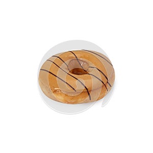 Peanut butter donut isolated on white background with clipping path.