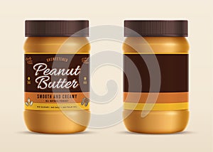 Peanut butter jar mockup with a label