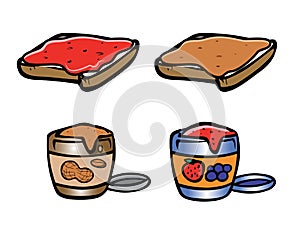 Peanut butter and jelly jars