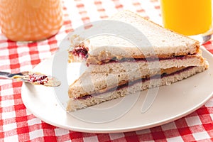 Peanut butter and jelly sandwich