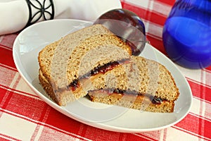 Peanut Butter and Jelly on Wheat Bread
