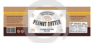 Peanut butter label and packaging design template