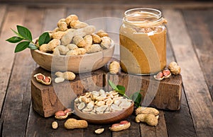 Peanut butter and peanuts photo