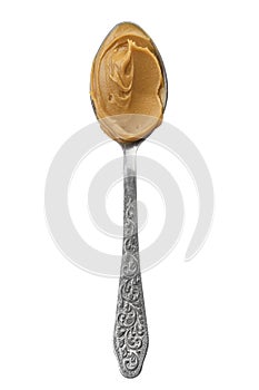 Peanut butter in a spoon isolated