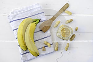 Peanut butter spread with banana