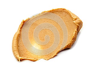 Peanut butter spread on white