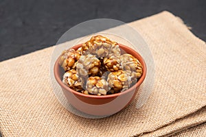 Peanut chikki balls or laddu, Kerala snack in India