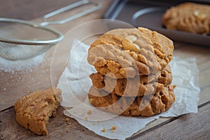 Peanut cookies on baking paper