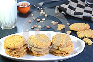 Peanut Cookies and Milk