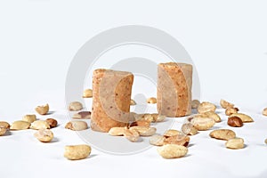 Peanut dumpling, brazilian paÃ§oca, isolated on white background