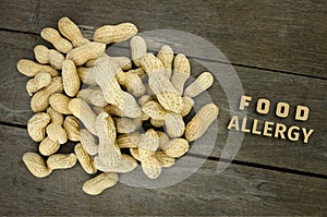 Peanut or groundnut, conceptual food allergy & health.