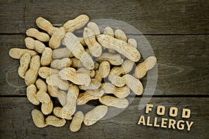 Peanut or groundnut, conceptual food allergy & health.