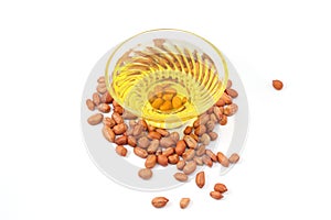 Peanut or groundnut oil in glass bowl