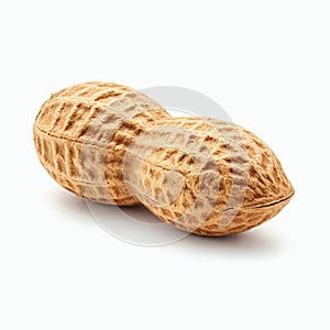 Peanut isolated on white background front view Close up.