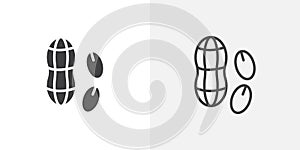 Peanut line icon isolated on white background