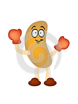 Peanut man mascot vector