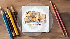 Peanut Memoirs A Charming Watercolor Notepad for National Peanut Day.AI Generated