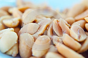 Peanut Nuts on foreground macro shooting