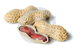 Peanut shells isolated on white