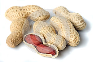 Peanut shells isolated on white