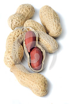 Peanut shells isolated on white