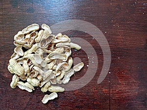 peanut shells on the table