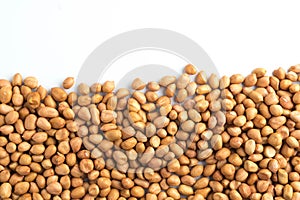 peanuts beans on the white